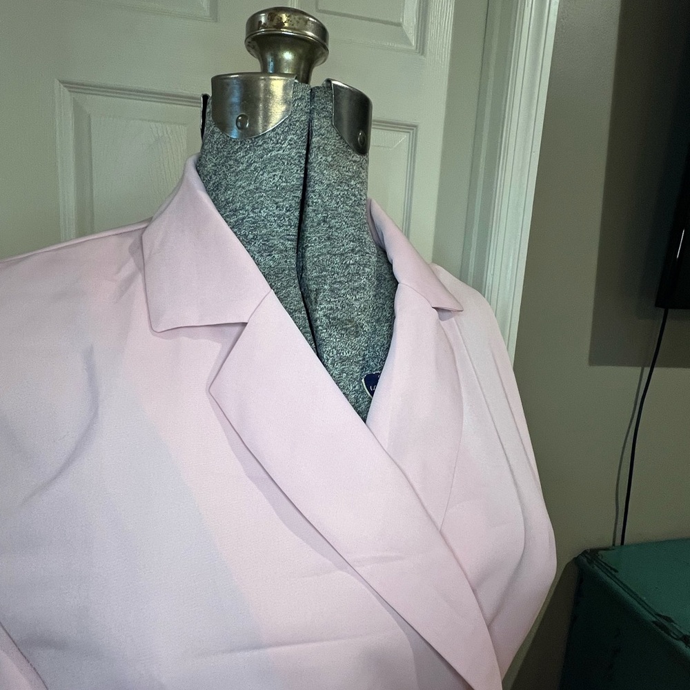 Retro style pink satin dress pleated skirt side zip size L - Picture 6 of 6